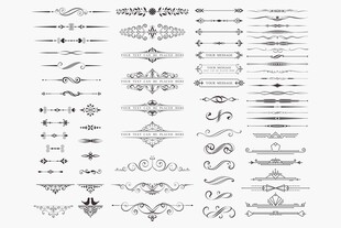 复古装饰边条边框花纹设计元素