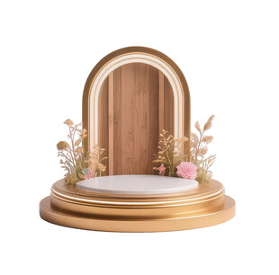 金色拱门展示台装饰场景