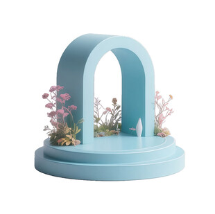 浅蓝色拱形展示台装饰