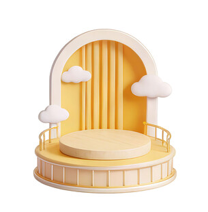 黄色拱形舞台展示台