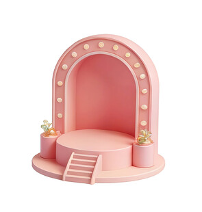 粉色优雅舞台展示台