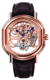 玫瑰金镂空机械腕表