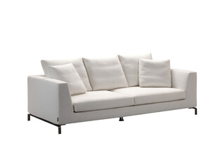 简约白色三人布艺沙发