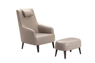 米色休闲椅搭配脚凳