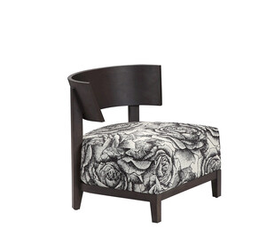 弧形扶手花纹装饰休闲椅