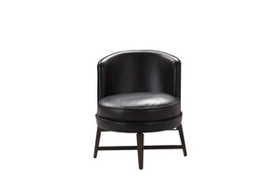 黑色皮质休闲扶手椅