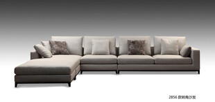 现代简约风格灰色转角沙发