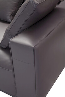 深灰色皮质沙发细节展示