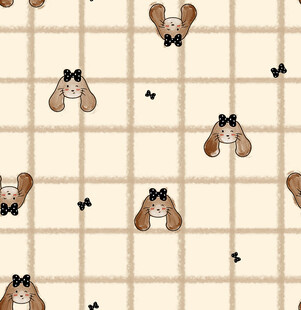 小狗图案格子背景纹理