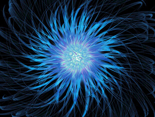 蓝色炫光放射状能量图案