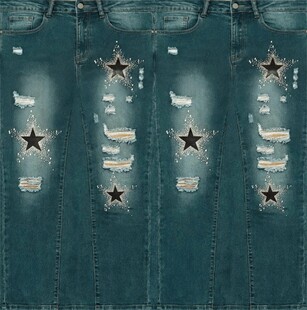 个性星星装饰牛仔布料