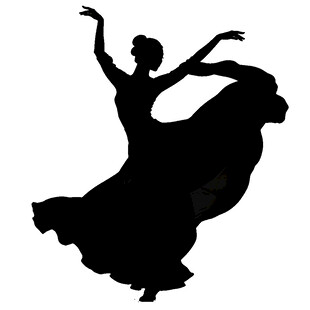 舞者优雅身姿剪影