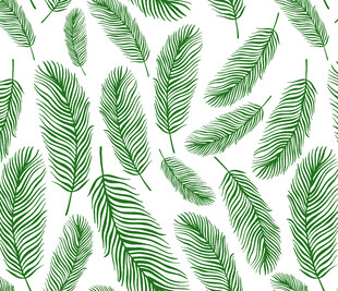 绿色棕榈叶无缝背景图案
