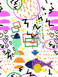 多彩手绘卡通图案元素