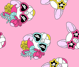 可爱卡通动物图案背景