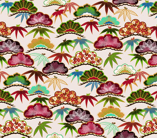 日式和风花卉植物图案