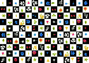 多彩卡通图案方块背景