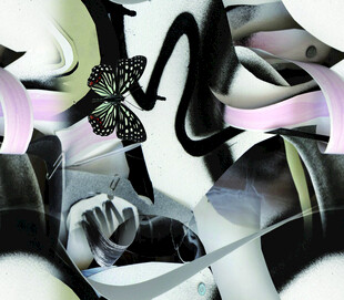 抽象梦幻蝴蝶艺术画面