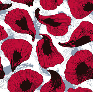 红色花卉图案背景设计