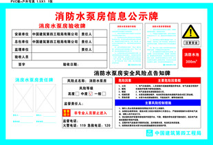 消防水泵房信息公示牌