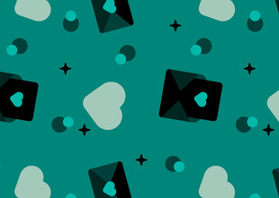 蓝绿色调几何图案背景