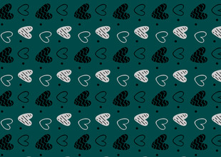 深绿底黑白卡通图案背景
