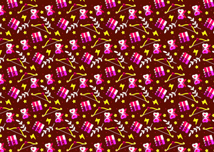 粉色花卉图案布料纹理