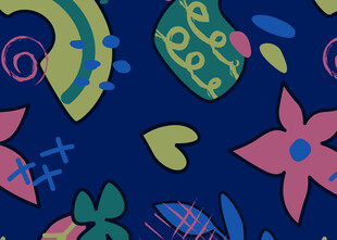 多彩抽象海洋元素图案