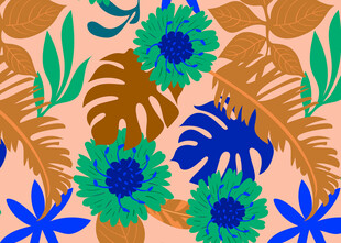 热带花卉图案背景设计