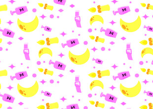 香蕉星星卡通图案背景