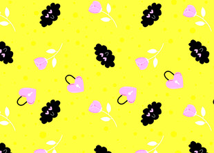 黄色底多彩图案装饰背景