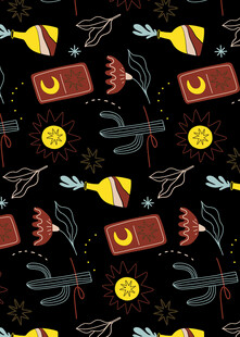 卡通相机货币飞行物图案