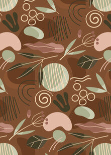 复古风植物图案纹理背景