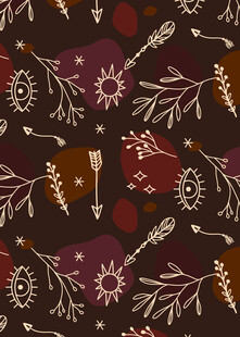 复古风手绘植物箭头图案