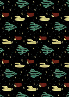 复古风植物图案无缝背景