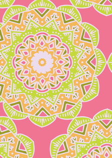 粉色背景多彩几何花纹图案