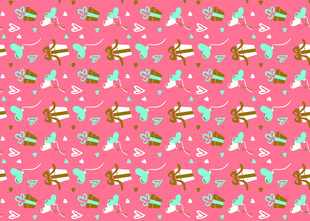 粉色圣诞元素无缝图案