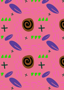 粉色底多彩几何图案背景