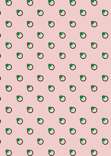 粉色底绿色圆点图案背景