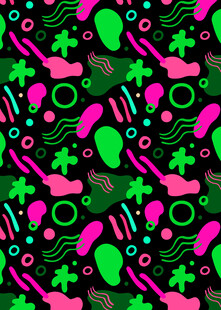 荧光风多彩乐器图案背景