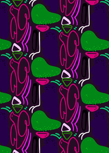 抽象几何青蛙图案设计