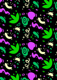 多彩抽象植物图案背景