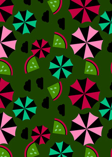 多彩几何西瓜图案背景