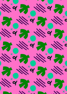 粉色底绿叶图案无缝背景