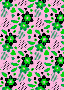 多彩花卉几何图案背景