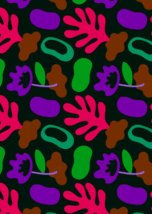 多彩抽象植物图案背景