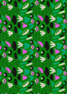 绿色鱼形图案无缝背景