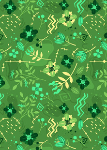 绿色花卉图案背景纹理