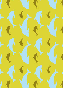 黄色背景海豚图案纹理