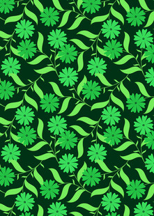 绿色花卉图案背景纹理